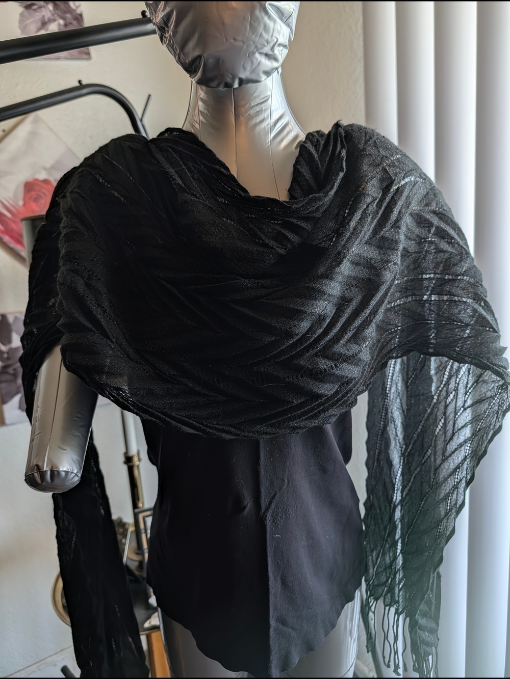 ❤️7 for $35 : Black Chevron Pleated Scarf - Picture 11 of 11